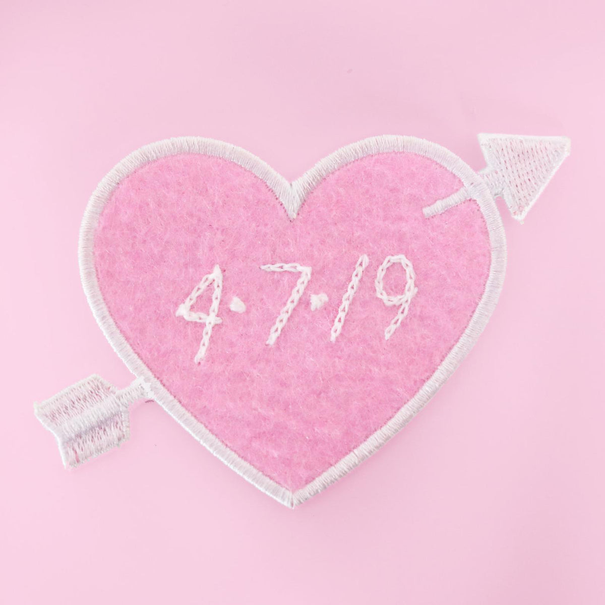 Custom Pink Heart Patch Personalized - Abbey Eilermann