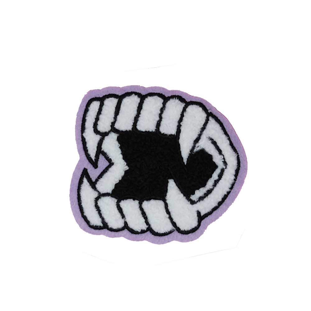 Vampire Fangs Halloween Chenille Iron on Patch