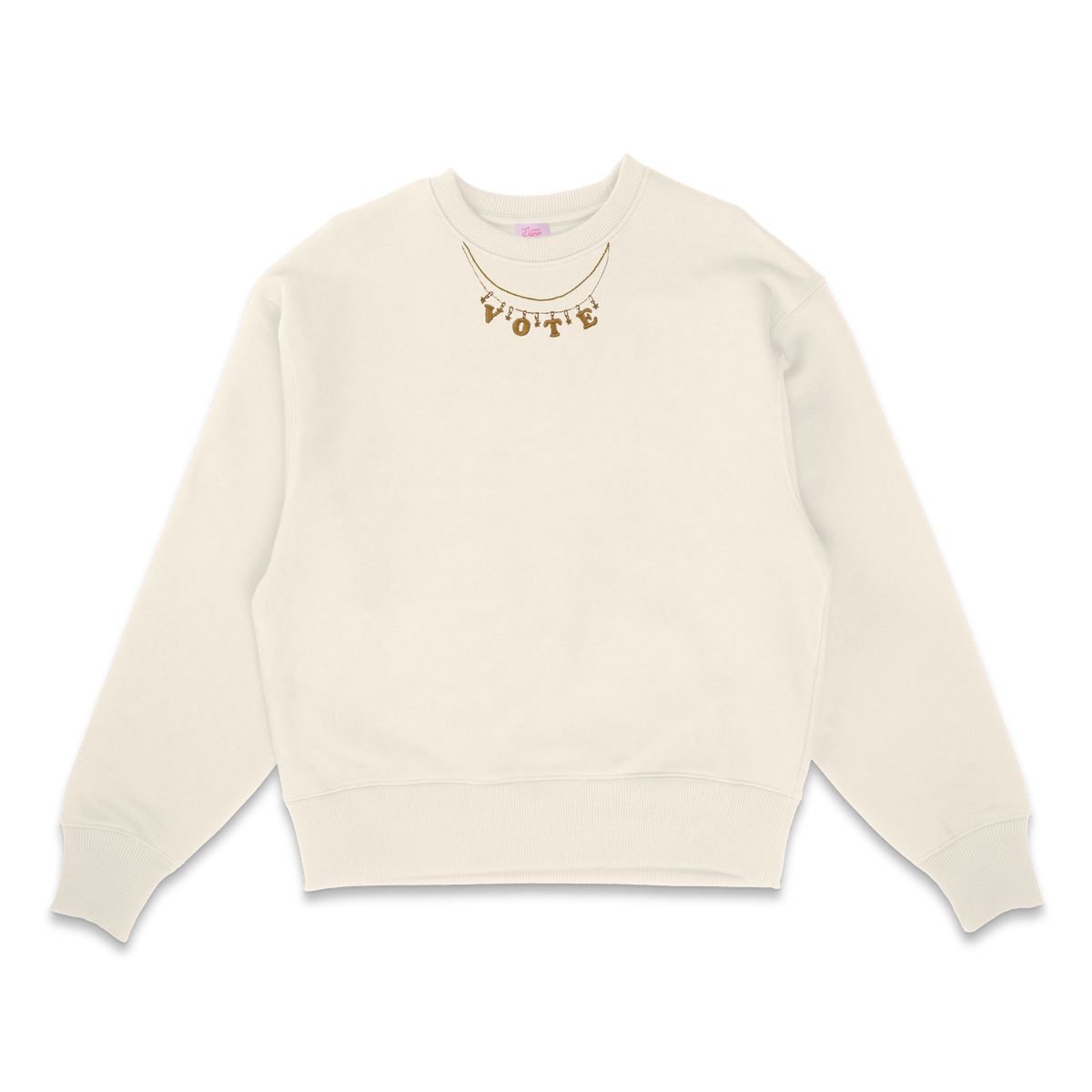 Vote Necklace Embroidered Sweatshirt