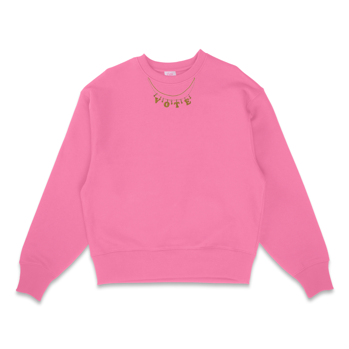 Vote Necklace Embroidered Sweatshirt