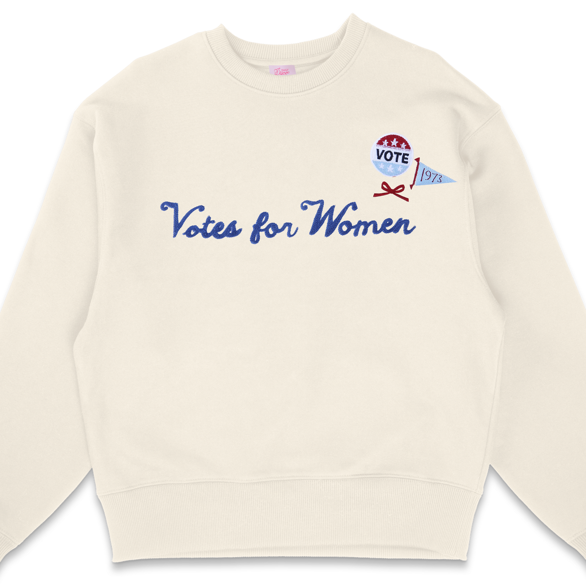 Votes for Women Sweatshirt with Embroidered Pins