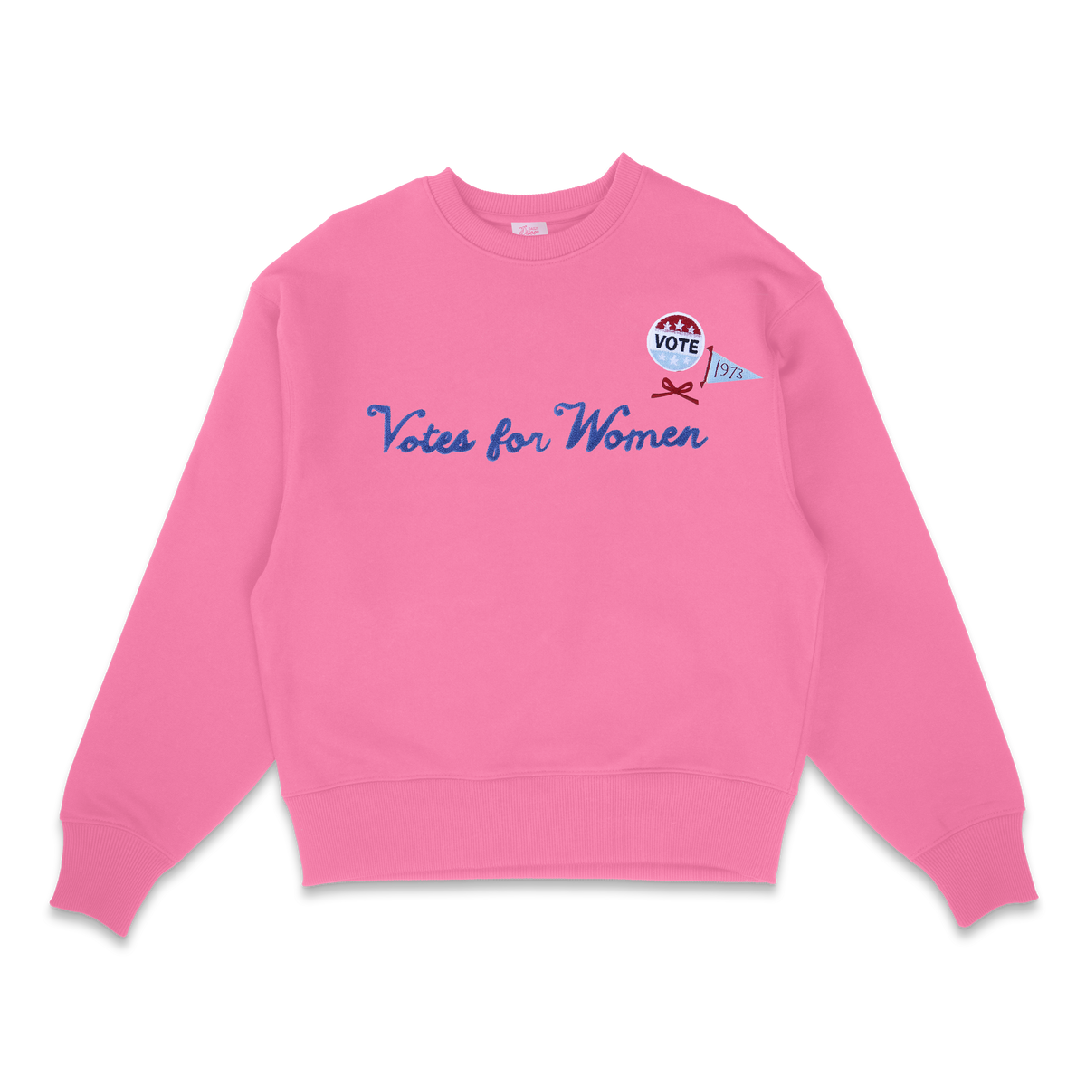 Votes for Women Sweatshirt with Embroidered Pins