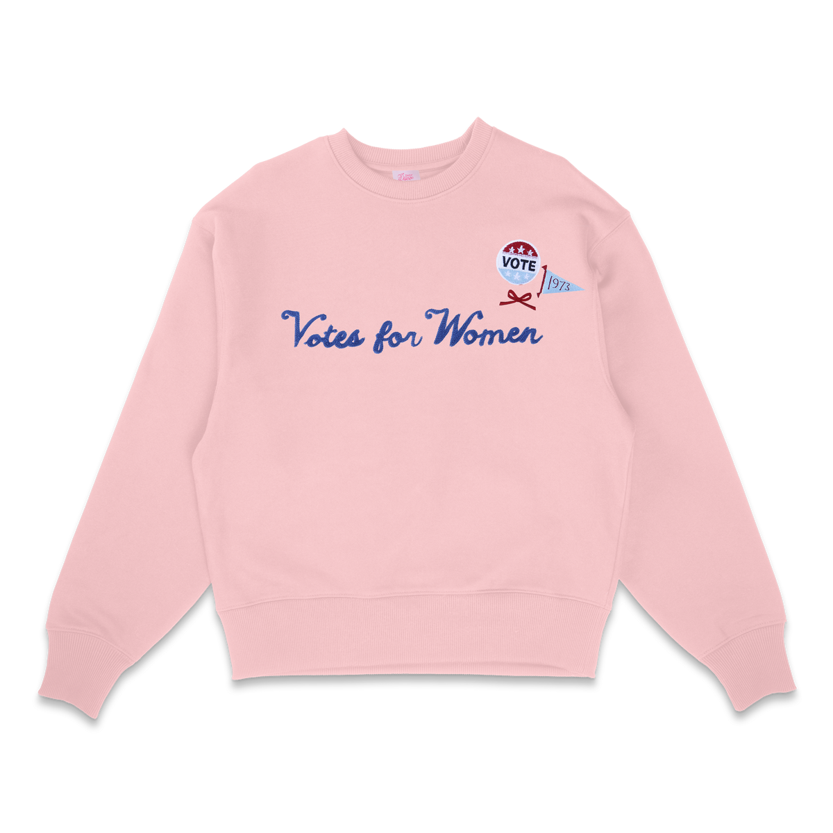 Votes for Women Sweatshirt with Embroidered Pins