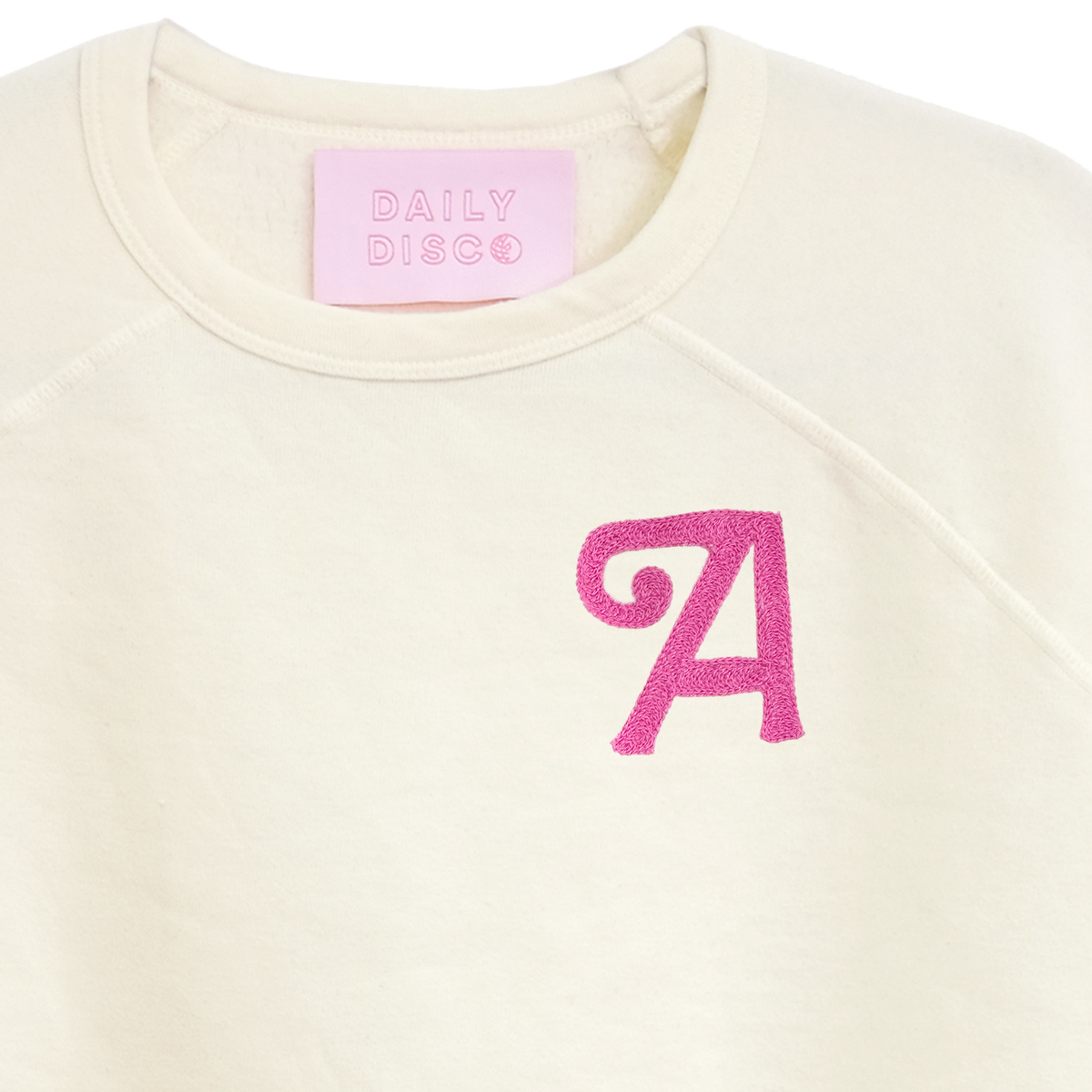 Doll Initial Embroidered Crew Neck Sweatshirt