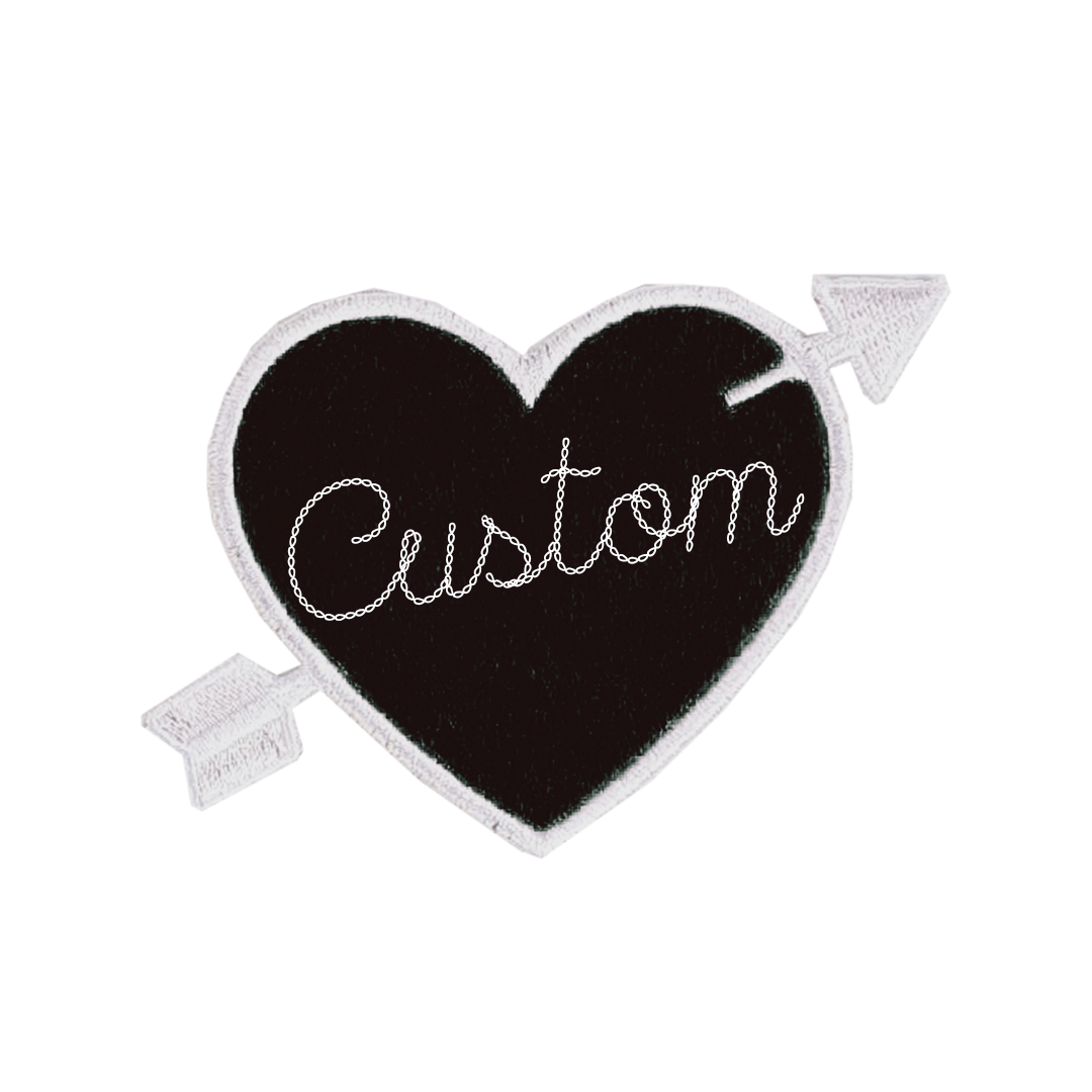 Custom Black Heart Patch Personalized