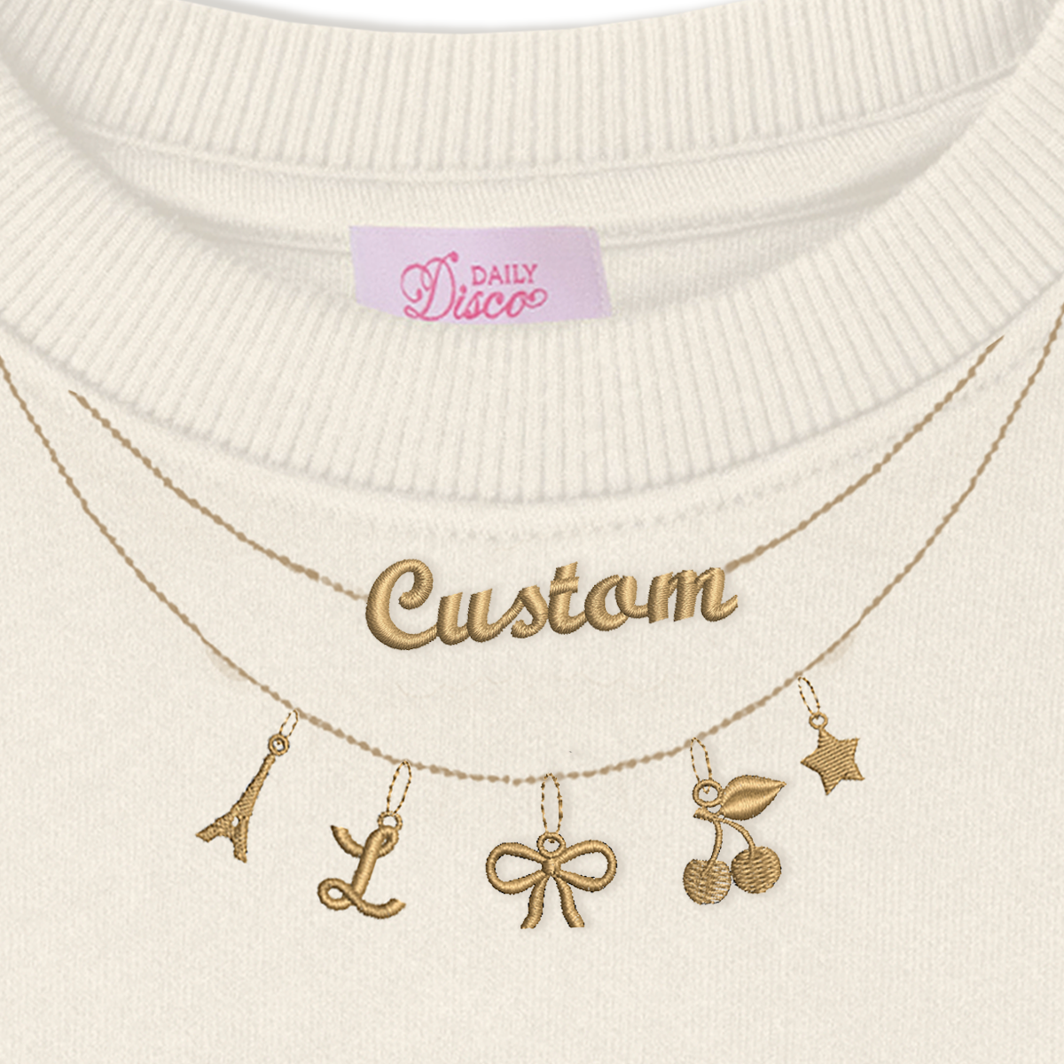 Custom Charm Necklace Sweatshirt