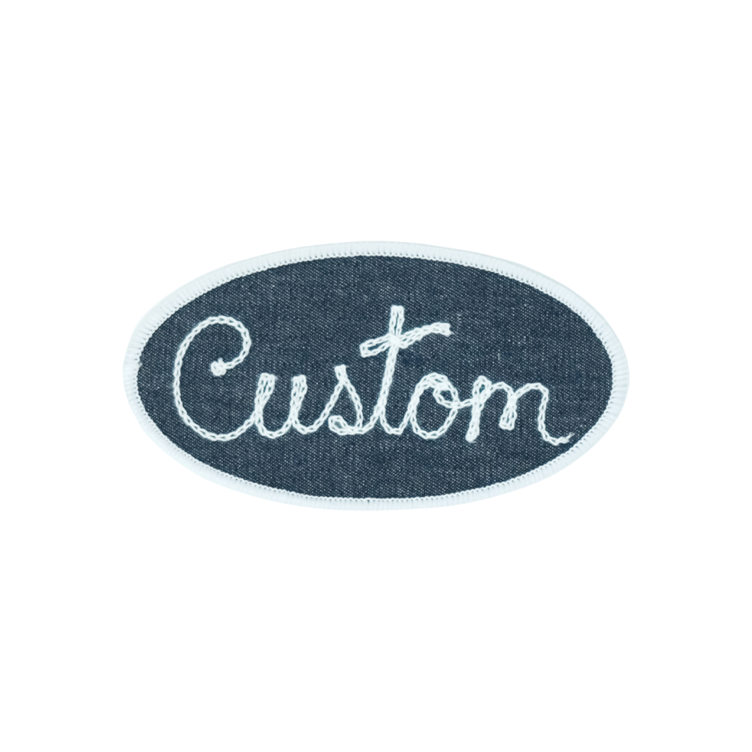 Embroidered Custom Patches for Jackets, Oval Name Patch