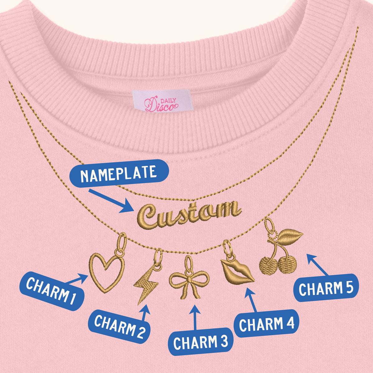 Custom Charm Necklace Sweatshirt