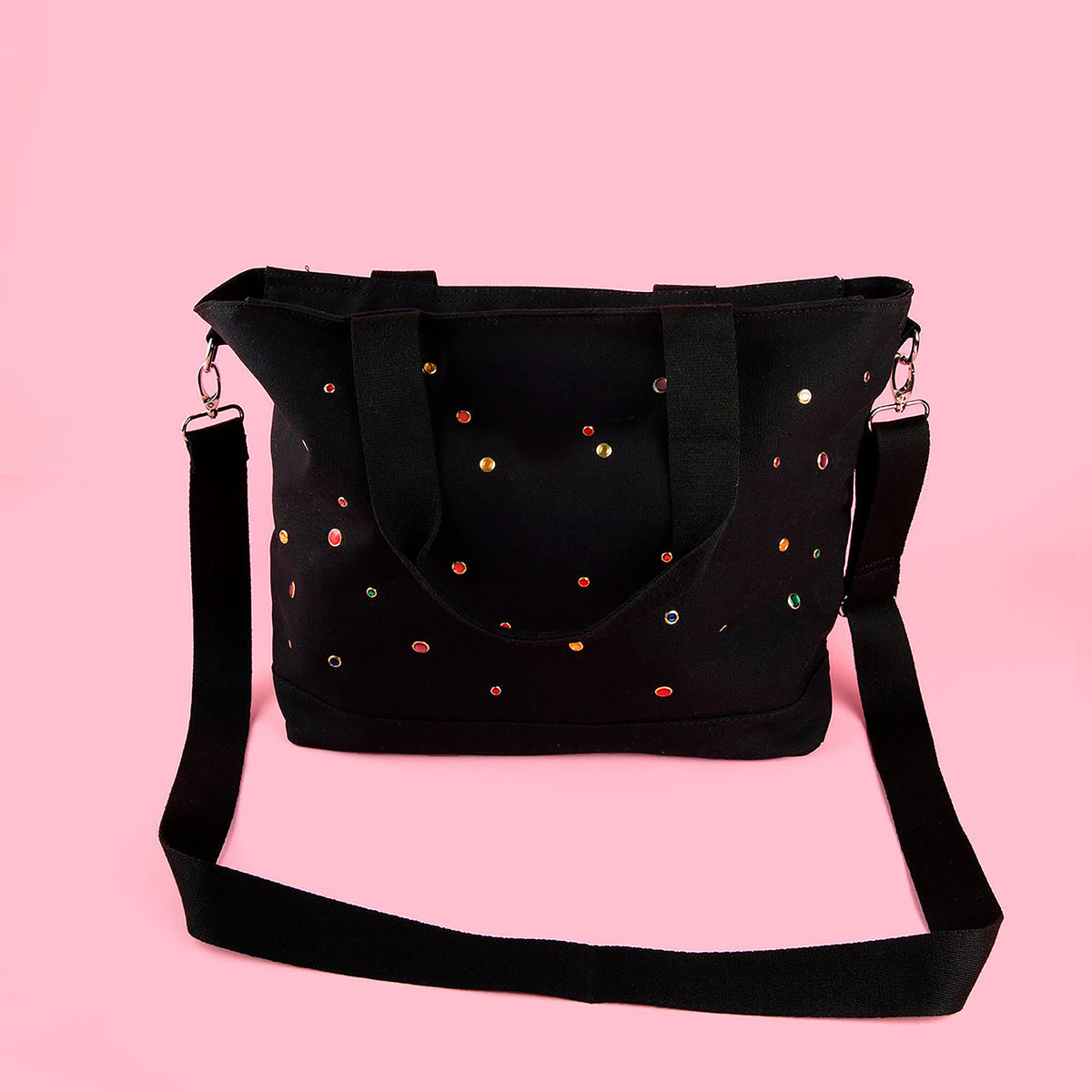 Black and Rainbow Metallic Strap Fanny Pack - Daily Disco