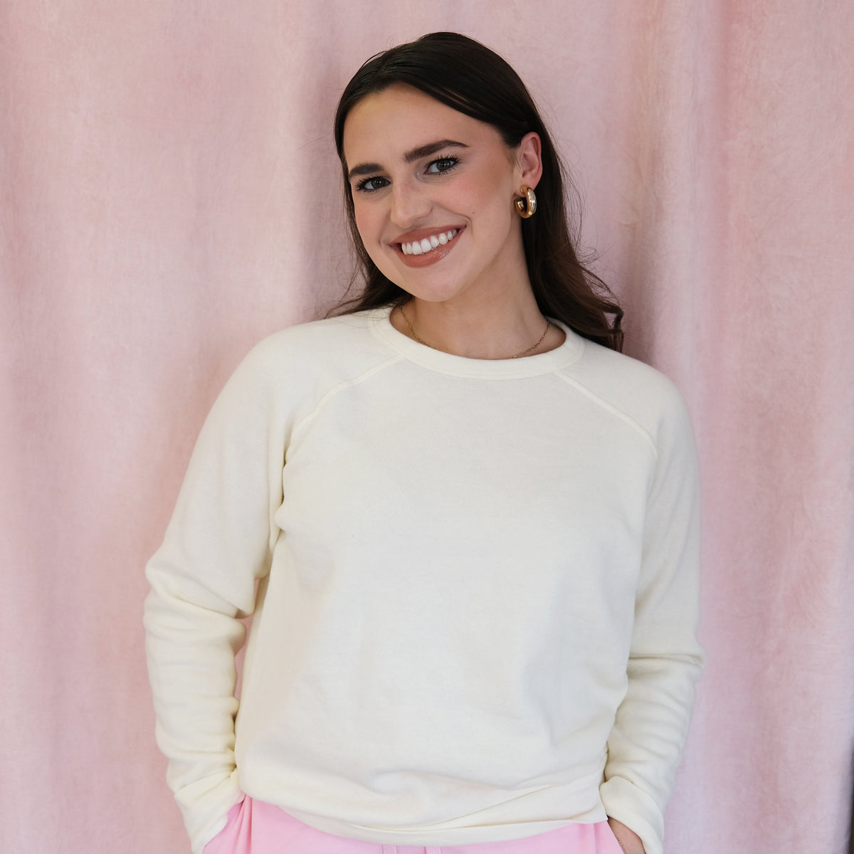Pro Roe Heart Embroidered Crew Neck Sweatshirt