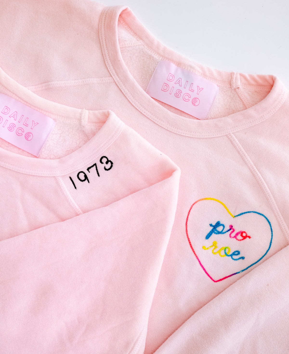 Pro Roe Heart Embroidered Crew Neck Sweatshirt
