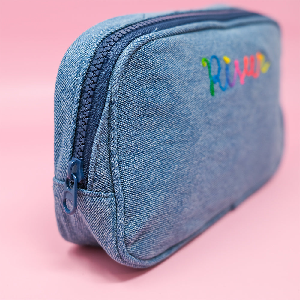 Denim Personalized Pouch