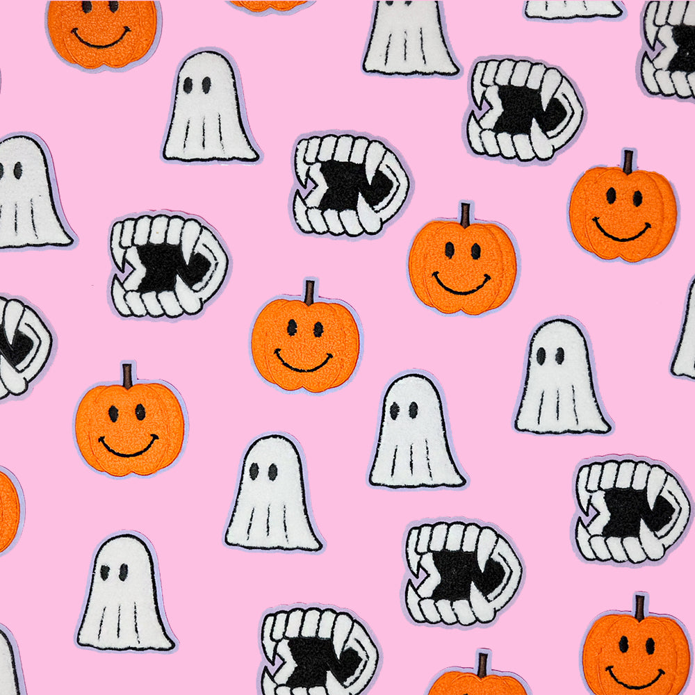 Vampire Fangs Halloween Chenille Iron on Patch