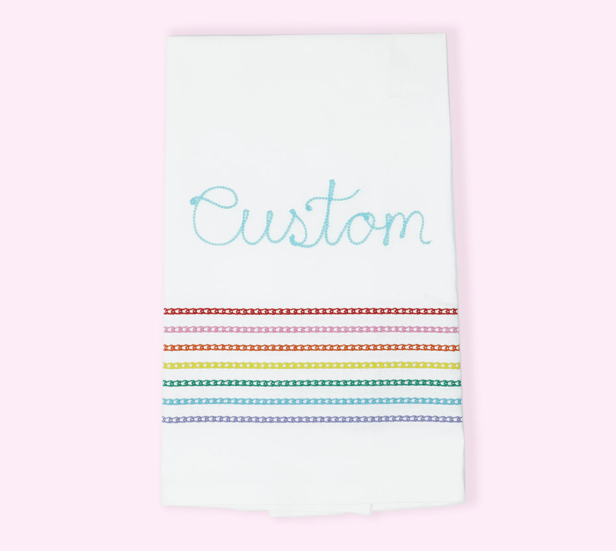 Personalized Rainbow Tea Towel