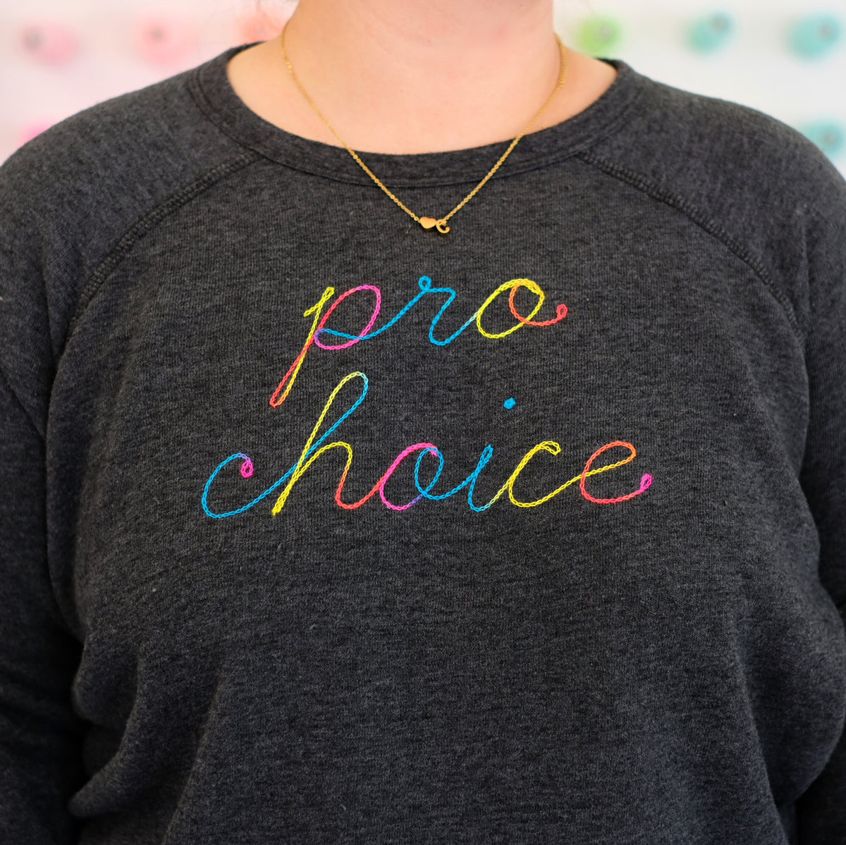 Pro Choice Embroidered Crew Neck Sweatshirt