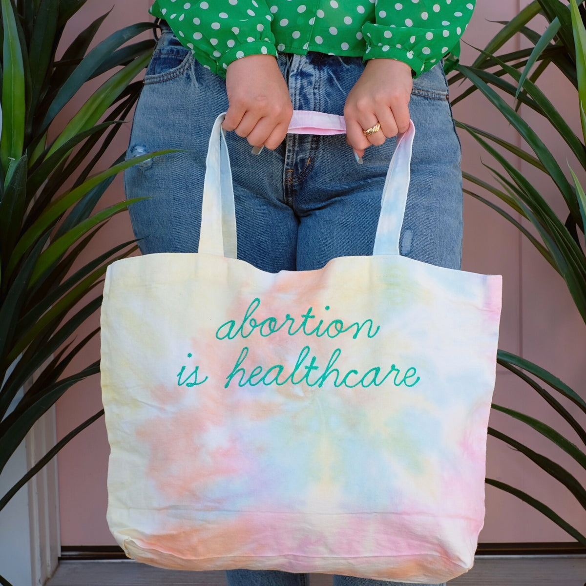 Abortion is Healthcare Tie Dye Tote