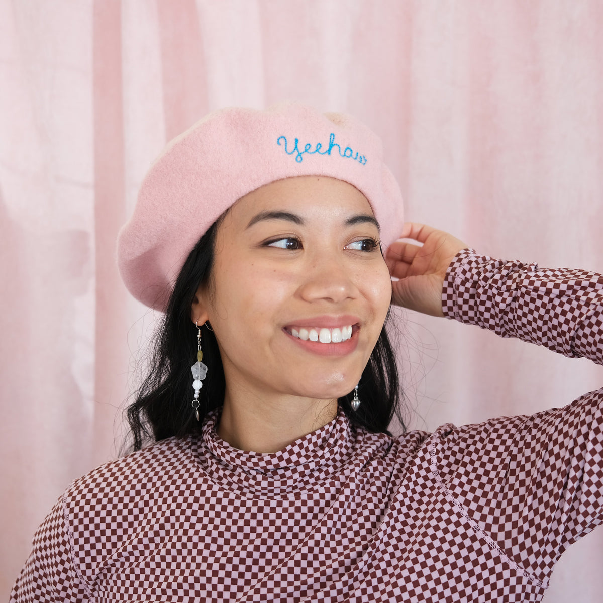 Personalized Beret with Custom Chainstitch Embroidery