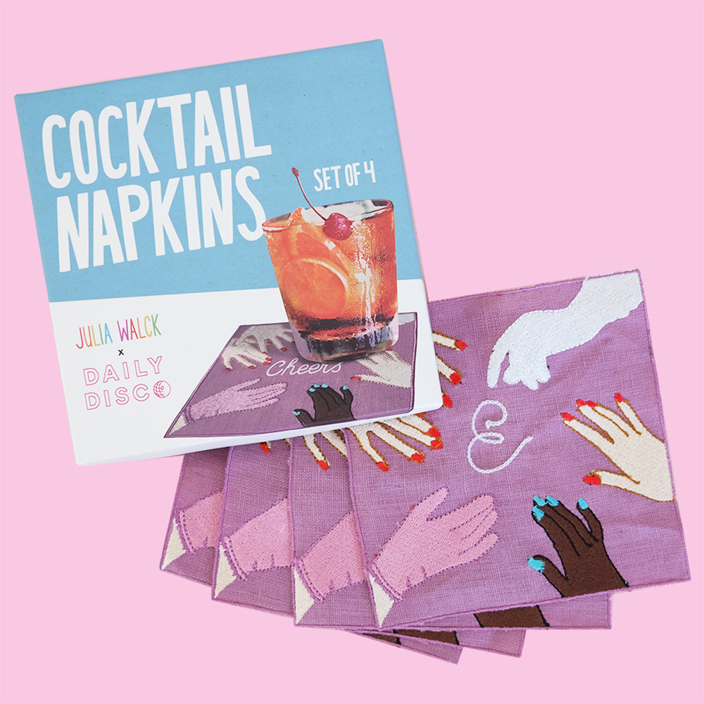 Hand Embroidered Cocktail Napkins | Julia Walck x Daily Disco
