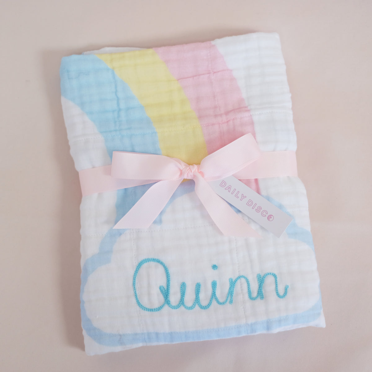 Personalized Rainbow Baby Quilt