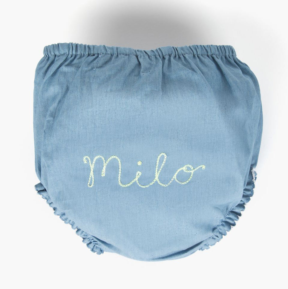 Personalized Chambray Baby Bloomers